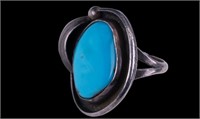 Signed Silver & Turquoise Ring