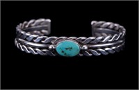 Sterling Silver Vintage Turquoise Bracelet