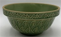 Vintage Green Glazed Decorative Stoneware Bowl