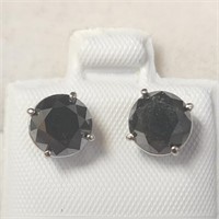 $2385 14K  Black Diamond(3.06ct) Earrings