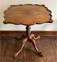 Vintage clawfoot pedestal side table