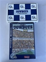 COWBOY CHECKERS NEW AND 513 PIECE COWBOYS PUZZLE