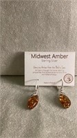 Sterling Silver Midwest Amber Earrings