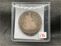 1857 SEATED HALF DOLLAR