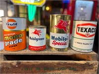 4 x Unopened Vintage Oil Cans