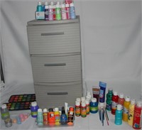 Mega Lot of BELLA Acrylic Paint & Storage Cabinet