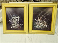 Framed art wall decor pair