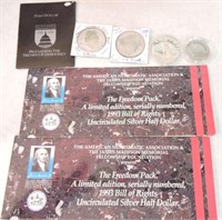 Lot of commemorative dollars and halves