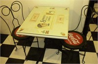 2-COKE CHAIRS  4970'S AND A GLASS TOP