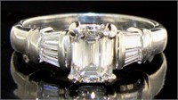 Platinum 1.64 ct Emerald Cut Diamond Ring