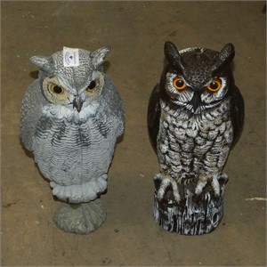 Pair of Plastic Garden Owls
