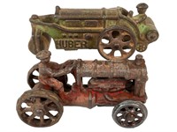 2 Cast Iron Huber & Fordson Tractor