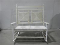 Vtg 47"x 22"x 46" Outdoor Rocking Chair Bench See