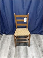 Vtg Cane Bottom Ladder Back Chair