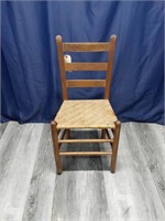 Vtg Cane Bottom Ladder Back Chair