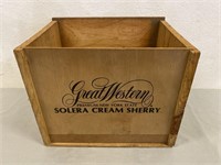 Great Western Solera Cream Sherry Wood Crate