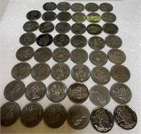 47-Canadian 50cent  coins