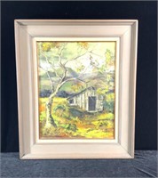 Oil on Canvas Painting Covered Bridge, Appleman
