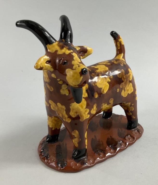 Breininger Pottery Robesonia, PA Redware Goat.