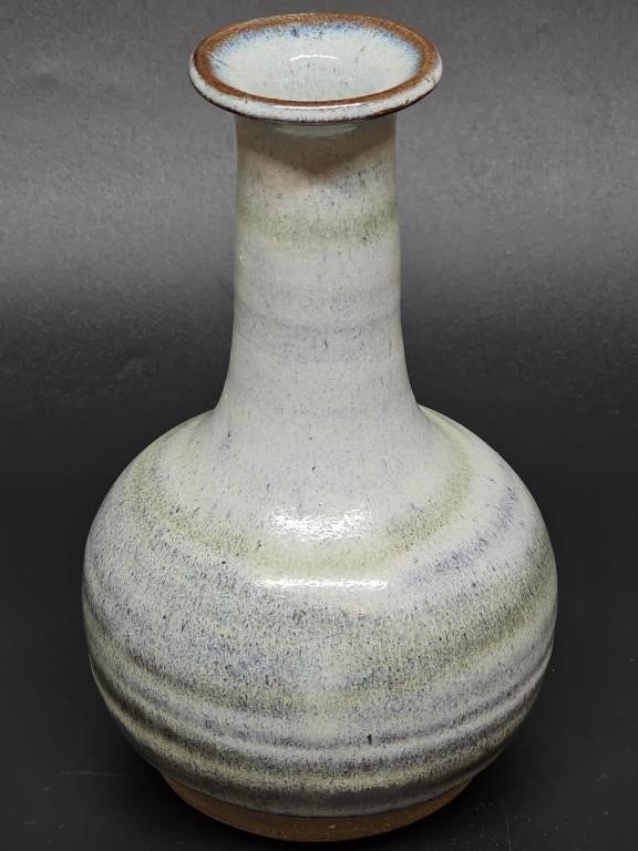 Signed Studio Pottery Salt Glazed Bud Vase