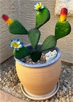 L - FAUX CACTUS IN PLANTER 16"T