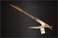 17" Indonesian Tribal Short Sword W/ Antler Handle