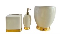 Ceramic w/ Gold Bathroom Accessories