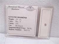 .21 Carat No. 3 AA Brilliant Diamond - Suggested