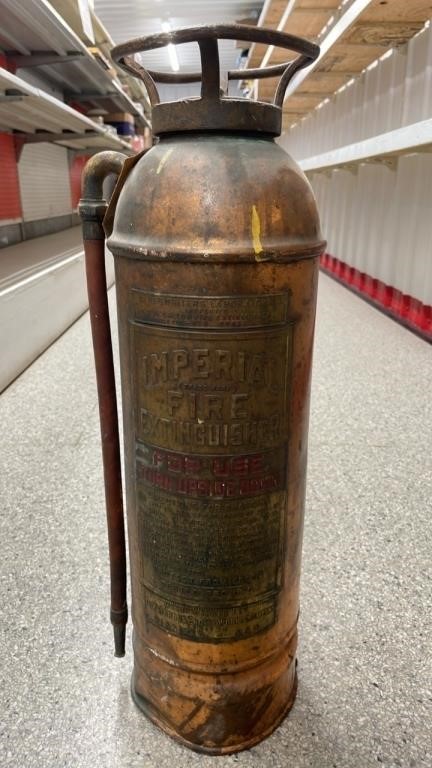 FULL Vintage Copper Imperial Fire Extinguisher