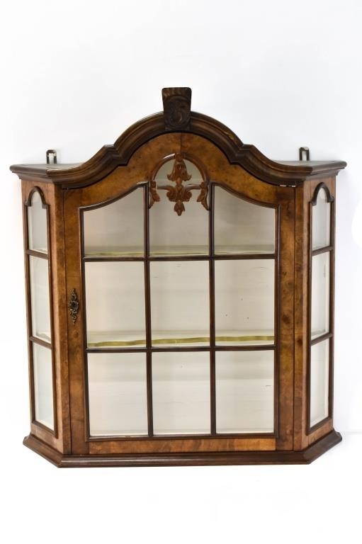 French Carved Wall Display Cabinets (Pair)