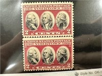 703 MINT NH LINE PAIR 1931 YORKTOWN ISSUE STAMPS