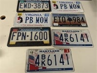 TRAY OF LICENSE PLATES