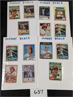 Lot of Johnny Bench Baseball Cards