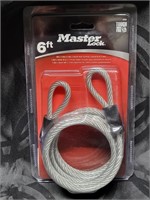 Master Lock 6ft × 1/4" Braided Steel Cable