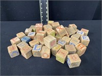 Group of Vintage ABC Wooden Blocks