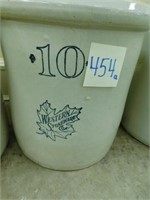 Western 10 Gal. Double Stamp Crock (Has Cracks)