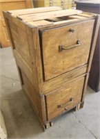 2 Antique 2 drawer file cabinet section with