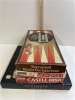 Game Lot Castle Risk, Monopoly, Backgammon