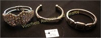Pair of silvertone bracelets