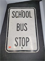 SCHOOL BUS STOP METAL SIGN