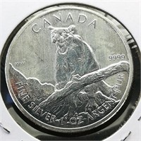 2012 Canada $5 Silver Cougar 1.11 oz.