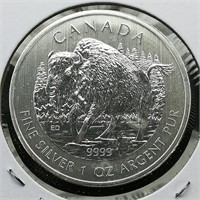 2013 Canada $5 Silver Bison 1 t oz.