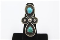 Navajo Sterling & Turquoise Ring Marked RRL
