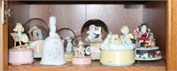 PRECIOUS MOMENTS FIGURINES AND SNOW GLOBES