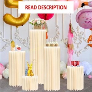 GENMOUS 5PCS Cylinder Stands  Wedding Cake Stands
