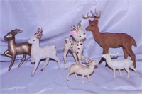 Christmas reindeer & sleighs: Flocked brown deer