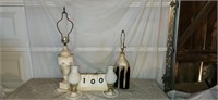 Table Lamp Lot - 4 Lamps, 2 Milk Glass