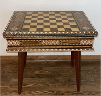 MARQUETRY INLAY GAMES / CARD TABLE MOTHER OF PEARL