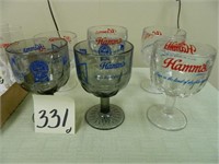 (6) Assorted Hamm's Schooner Glasses