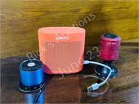 3 small bluetooth speakers
